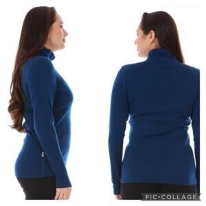 Minus 33 Midweight Quarter Zip Pullover Navy Blue Size Small